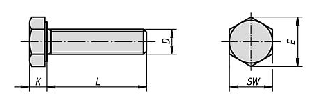 Figure 3: Hex Bolt Dimensional Diagram