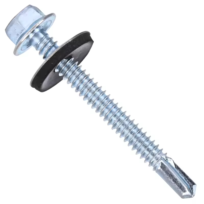 Blue White Carbon Steel Hexagonal Self-tapping Screw With EPDM Washer Hex Self-drilling Screws Roof Screws