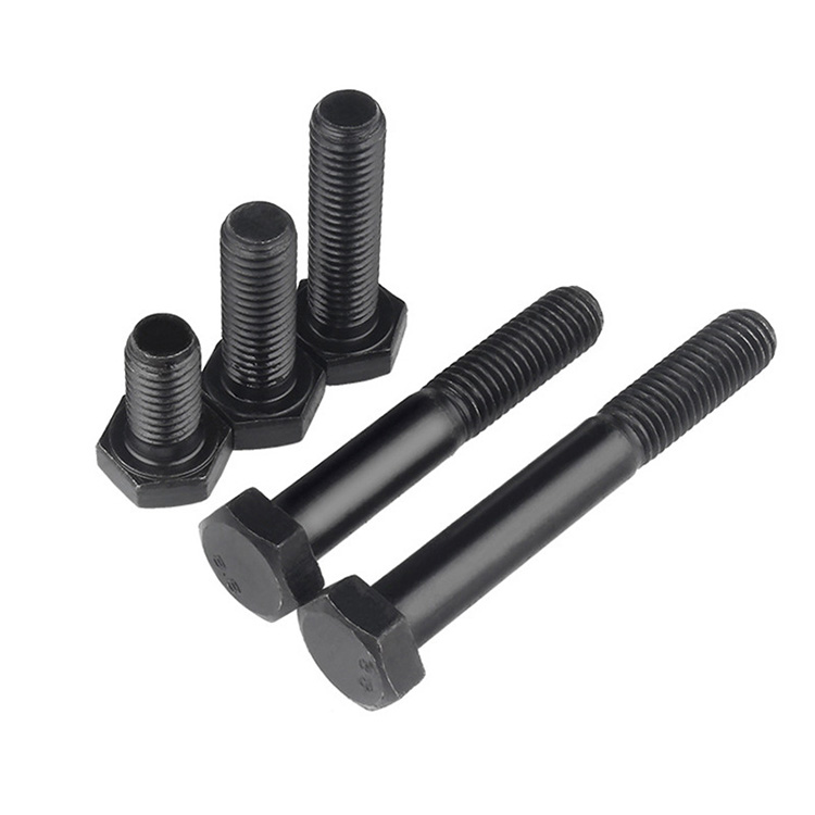 Carbon Steel Galvanized Black Hexagonal Bolt Screw 4.8 8.8 Grade M6-M24 Plain Finish Hex Head